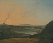 Картина "lago d&#39;agnano with vesuvius in the distance" художника "уилсон ричард"