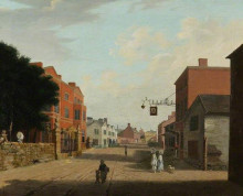 Картина "church street, oswestry, shropshire" художника "уильямс уильям"