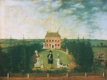 Копия картины "conversation piece before house on monument lane, edgbaston" художника "уильямс уильям"