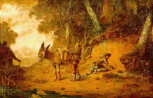 Копия картины "wooded landscape with pack mule" художника "уильямс уильям"