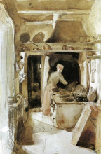 Репродукция картины "the kitchen" художника "уистлер джеймс эббот макнил"