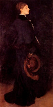 Репродукция картины "arrangement in brown and black: portrait of miss rosa corder" художника "уистлер джеймс эббот макнил"