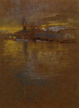Репродукция картины "view across the lagoon" художника "уистлер джеймс эббот макнил"