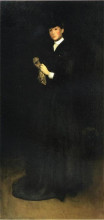 Репродукция картины "arrangement in black, no. 8: portrait of mrs. cassatt" художника "уистлер джеймс эббот макнил"