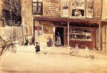 Репродукция картины "the shop - an exterior" художника "уистлер джеймс эббот макнил"