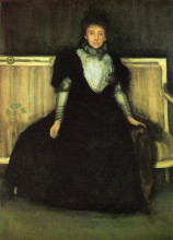 Репродукция картины "green and violet portrait of mrs. walter sickert" художника "уистлер джеймс эббот макнил"