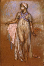 Репродукция картины "the greek slave girl (or variations in violet and rose)" художника "уистлер джеймс эббот макнил"