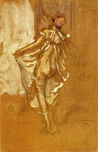 Картина "a dancing woman in a pink robe seen from the back" художника "уистлер джеймс эббот макнил"