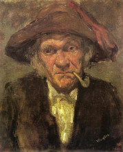 Репродукция картины "man smoking a pipe" художника "уистлер джеймс эббот макнил"