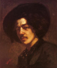 Репродукция картины "portrait of whistler with a hat" художника "уистлер джеймс эббот макнил"