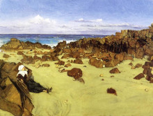 Репродукция картины "the coast of brittany (aka alone with the tide)" художника "уистлер джеймс эббот макнил"