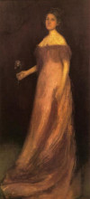 Репродукция картины "rose and green: the iris - portrait of miss kinsella" художника "уистлер джеймс эббот макнил"