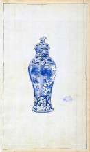 Картина "blue and white covered urn" художника "уистлер джеймс эббот макнил"