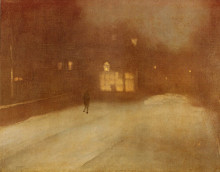 Копия картины "nocturne in gray and gold snow in chelsea" художника "уистлер джеймс эббот макнил"