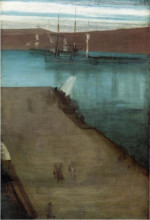 Репродукция картины "sketch for nocturne in blue and gold valparaiso bay" художника "уистлер джеймс эббот макнил"