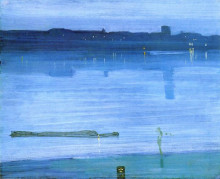 Репродукция картины "nocturne, blue and silver: chelsea" художника "уистлер джеймс эббот макнил"