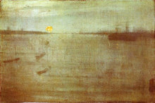 Копия картины "whistler nocturne blue and gold southampton water" художника "уистлер джеймс эббот макнил"