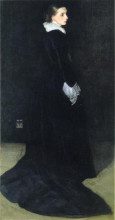 Копия картины "arrangement in black, no. 2 portrait of mrs. louis huth" художника "уистлер джеймс эббот макнил"