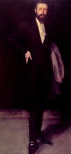 Копия картины "arrangement in black: portrait of f.r. leyland" художника "уистлер джеймс эббот макнил"