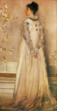 Репродукция картины "symphony in flesh colour and pink: portrait of mrs frances leyland" художника "уистлер джеймс эббот макнил"