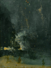 Репродукция картины "nocturne in black and gold, the falling rocket" художника "уистлер джеймс эббот макнил"