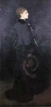 Репродукция картины "arrangement in brown and black. portrait of miss rosa corder" художника "уистлер джеймс эббот макнил"