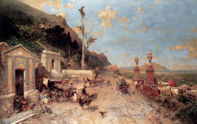 Копия картины "the monreale road, palermo" художника "унтербергер франц рихард"