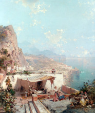 Копия картины "amalfi, the gulf of salerno" художника "унтербергер франц рихард"