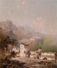 Копия картины "amalfi, the gulf of salerno" художника "унтербергер франц рихард"