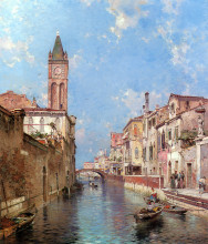 Репродукция картины "rio santa barnaba, venice" художника "унтербергер франц рихард"