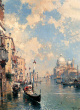 Репродукция картины "the grand canal, venice" художника "унтербергер франц рихард"