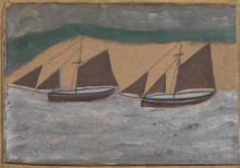 Репродукция картины "two boats" художника "уоллис альфред"