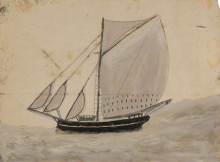 Репродукция картины "sailing boat with french-grey sails" художника "уоллис альфред"