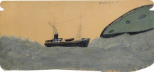 Копия картины "motor vessel near land" художника "уоллис альфред"