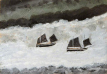 Репродукция картины "sailing boats" художника "уоллис альфред"