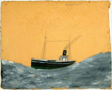 Репродукция картины "ship amid tall waves" художника "уоллис альфред"