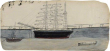 Картина "three-masted ship" художника "уоллис альфред"