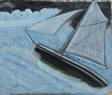 Репродукция картины "small boat in a rough sea" художника "уоллис альфред"