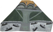 Репродукция картины "boats under saltash bridge (royal albert bridge)" художника "уоллис альфред"