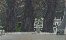 Картина "cottages in a wood, st ives" художника "уоллис альфред"