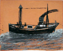 Репродукция картины "black steamship" художника "уоллис альфред"