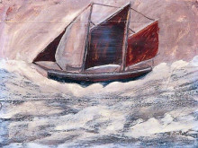 Репродукция картины "boat" художника "уоллис альфред"
