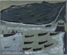 Картина "boats at rest in mount&#39;s bay" художника "уоллис альфред"