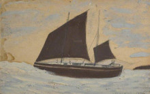 Репродукция картины "brown sailing boat" художника "уоллис альфред"