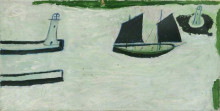 Копия картины "fishing boat between two lighthouses" художника "уоллис альфред"