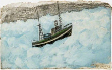Репродукция картины "fishing boat" художника "уоллис альфред"