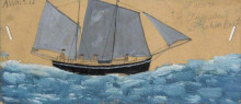 Репродукция картины "french lugsail fishing boat" художника "уоллис альфред"