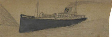 Картина "grey steam boat" художника "уоллис альфред"