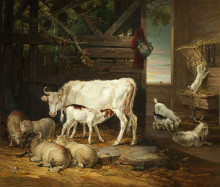 Картина "interior of a stable" художника "уорд джеймс"