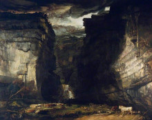 Репродукция картины "gordale scar (a view of gordale, in the manor of east malham in craven, yorkshire, the property of lord ribblesdale)" художника "уорд джеймс"